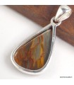 Pendentif Pietersite asymétrique argent 925 authentique AAA