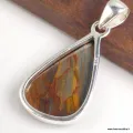 Pendentif asymétrique en Pietersite qualité AAA gris fauve - Pendentifs pierres naturelles