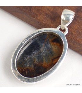 Pendentif Pietersite ovale qualité AAA argent 925 authentique