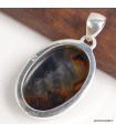 Pendentif Pietersite ovale qualité AAA argent 925 authentique