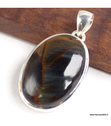 Pendentif Pietersite ovale qualité AAA argent 925 authentique
