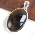 Pendentif oval en Pietersite qualité AAA gris fauve-cz - Pendentifs pierres naturelles