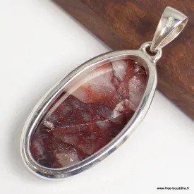 Pendentif Quartz Hématoïde oval - Pendentifs pierres naturelles