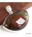 Pendentif Labradorite violette argent 925, pierre naturelle certifiée