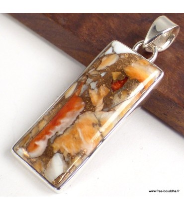 Pendentif Huître épineuse rectangulaire – Argent 925 certifié