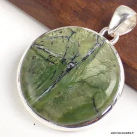 Pendentif Opale impériale forme ronde - Bijoux en Opale Verte Impériale