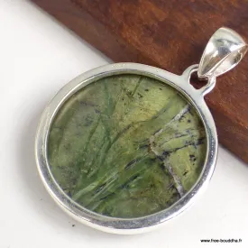 Pendentif Opale impériale forme ronde - Bijoux en Opale Verte Impériale