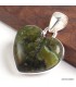 Pendentif cœur Opale verte impériale véritable argent 925