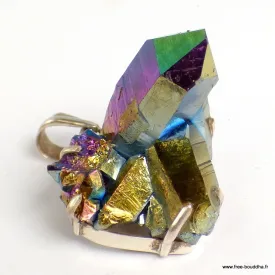 Gros pendentif Cristal de Roche Aura - Pendentifs pierres naturelles
