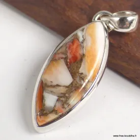Pendentif en Huître épineuse forme marquise - Pendentifs pierres naturelles