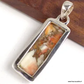 Pendentif Huître épineuse authentique rectangulaire - Pendentifs pierres naturelles