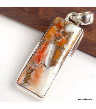 Pendentif Huître épineuse authentique rectangulaire – Argent 925