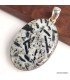 Pendentif Hornblende artisanale ovale – Argent 925 poinçonné