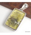 Pendentif Lézardite Serpentine authentique – Argent 925