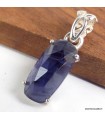 Pendentif Iolite naturelle facettée – Argent 925 certifié