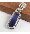 Pendentif Iolite naturelle facettée – Argent 925 certifié