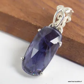 Pendentif Iolite véritable facettée - Bijoux en Iolites ou Cordiérite