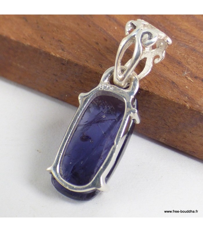 Pendentif Iolite véritable facettée – Argent 925