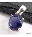 Pendentif Iolite véritable ovale – Argent 925 certifié