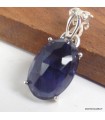 Pendentif Iolite rare facettée ovale – Argent 925