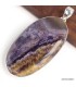 Pendentif Fluorite sur Quartz ovale, argent 925 authentique