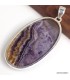 Pendentif Fluorite sur Quartz ovale, argent 925 authentique