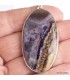 Pendentif Fluorite sur Quartz ovale, argent 925 authentique