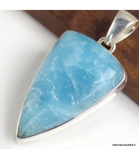 Pendentif Smithsonite triangulaire, argent 925 bijou énergétique