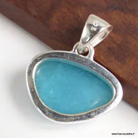Pendentif Smithsonite bleue asymétrique - Bijoux en Smithsonite