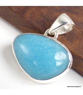 Pendentif Smithsonite bleue asymétrique