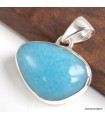 Pendentif Smithsonite bleue asymétrique certifié argent 925
