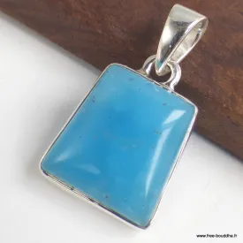 Pendentif Smithsonite bleue forme trapèze - Bijoux en Smithsonite