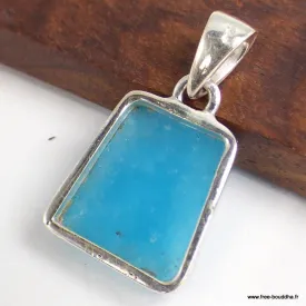 Pendentif Smithsonite bleue forme trapèze - Bijoux en Smithsonite