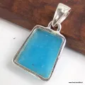 Pendentif Smithsonite bleue forme trapèze - Bijoux en Smithsonite