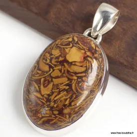 Pendentif Marium Jaspe Coquina oval - Bijoux en Marium Jaspe Coquina