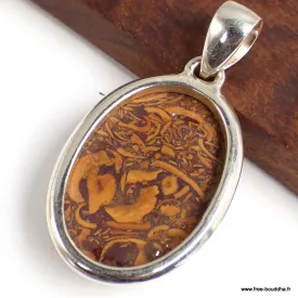 Pendentif Marium Jaspe Coquina oval - Bijoux en Marium Jaspe Coquina