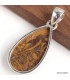 Pendentif Jaspe Coquina argent 925, pierre rare fossile