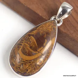 Pendentif goutte en Marium Jaspe Coquina - Bijoux en Marium Jaspe Coquina