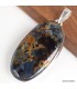Pendentif Pietersite AAA gris fauve, argent 925 authentique Namibie