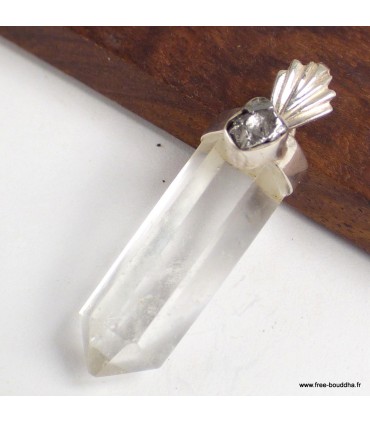 Pendentif Cristal de Roche & Campo del Cielo, argent 925