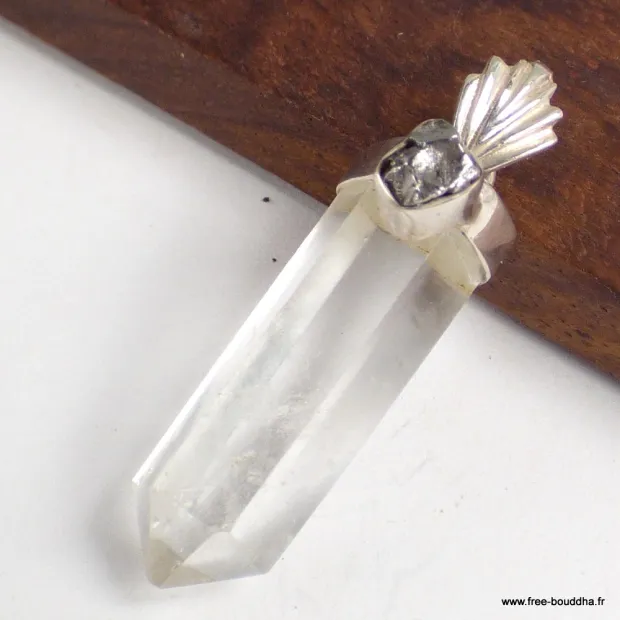 Pendentif Cristal de roche brut Campo del Cielo - Pendentifs pierres naturelles