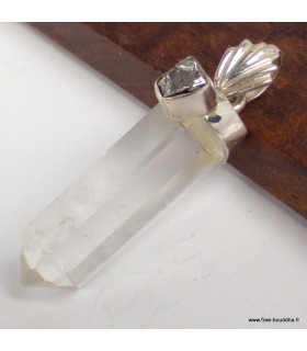 Pendentif Cristal de Roche & Campo del Cielo, argent 925