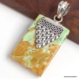 Pendentif en Variscite australienne motif grappe - Bijoux en Variscite