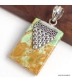 Pendentif Variscite australienne grappe, argent 925 authentique