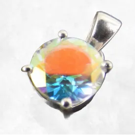 Pendentif Pierre naturelle Topaze Mercury facettée ronde - Bijoux en Topaze Mercury