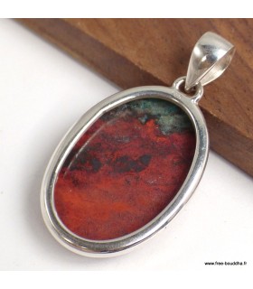 Pendentif Cuprite Jaspe Sonora argent 925 véritable