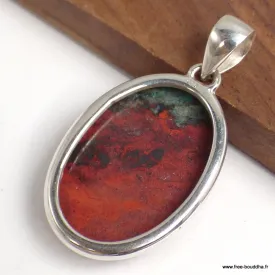 Pendentif en Cuprite Jaspe Sonora oval - Bijoux en Jaspe
