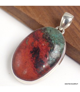 Pendentif Cuprite Jaspe Sonora argent 925 véritable