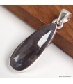 Pendentif Saphir noir africain forme goutte – Argent 925 certifié