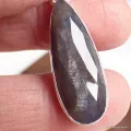 Pendentif Saphir noir africain facetté forme goutte - Pendentifs pierres naturelles